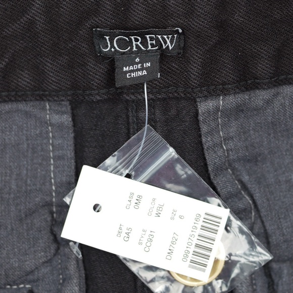 New J.CREW Sz 6 Button-Front Denim Mini Skirt in Black Wash $128 - Picture 7 of 7